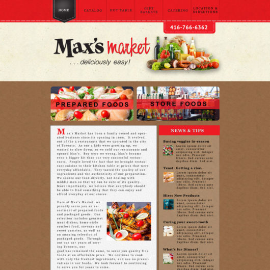 Max's Market WordPress theme portfolio